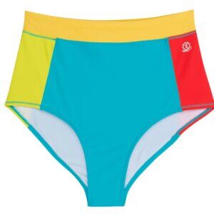 Swim Zip High Waist Bikini Bottom Color Pop
